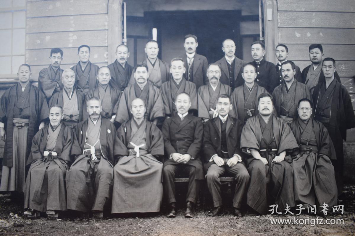 日本千叶郡会议员纪念摄影老照片日本大正八年1919千叶县饭丰写真馆