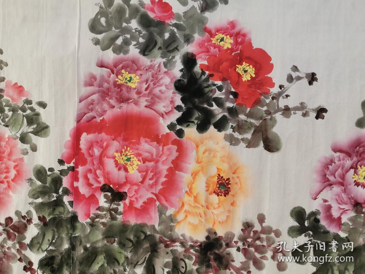 李馨6尺无框镜片220110牡丹双寿富贵满园春