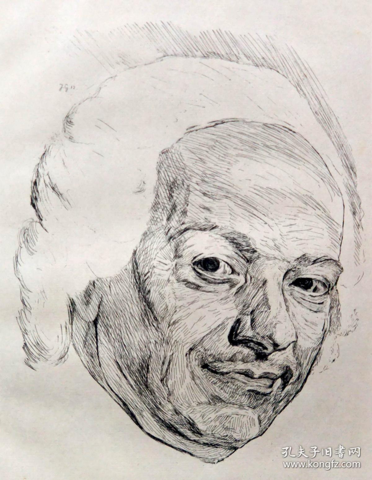 【大英博物馆藏画】1879年法国蚀刻铜版画《法国著名画家夏尔丹肖像》