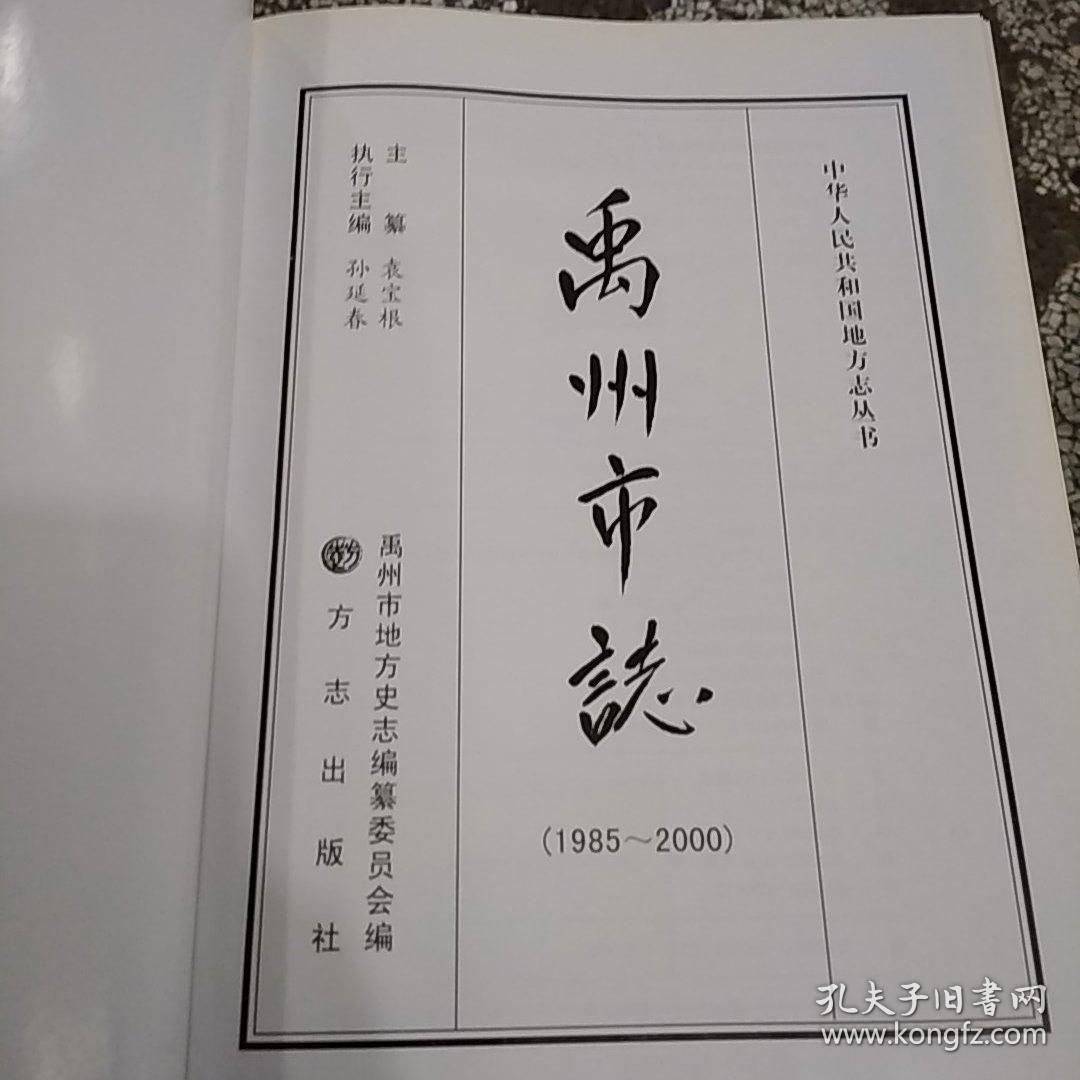 禹州市志:1985-2000_禹州市地方史志编纂委员会 编;袁宝根主 纂_孔