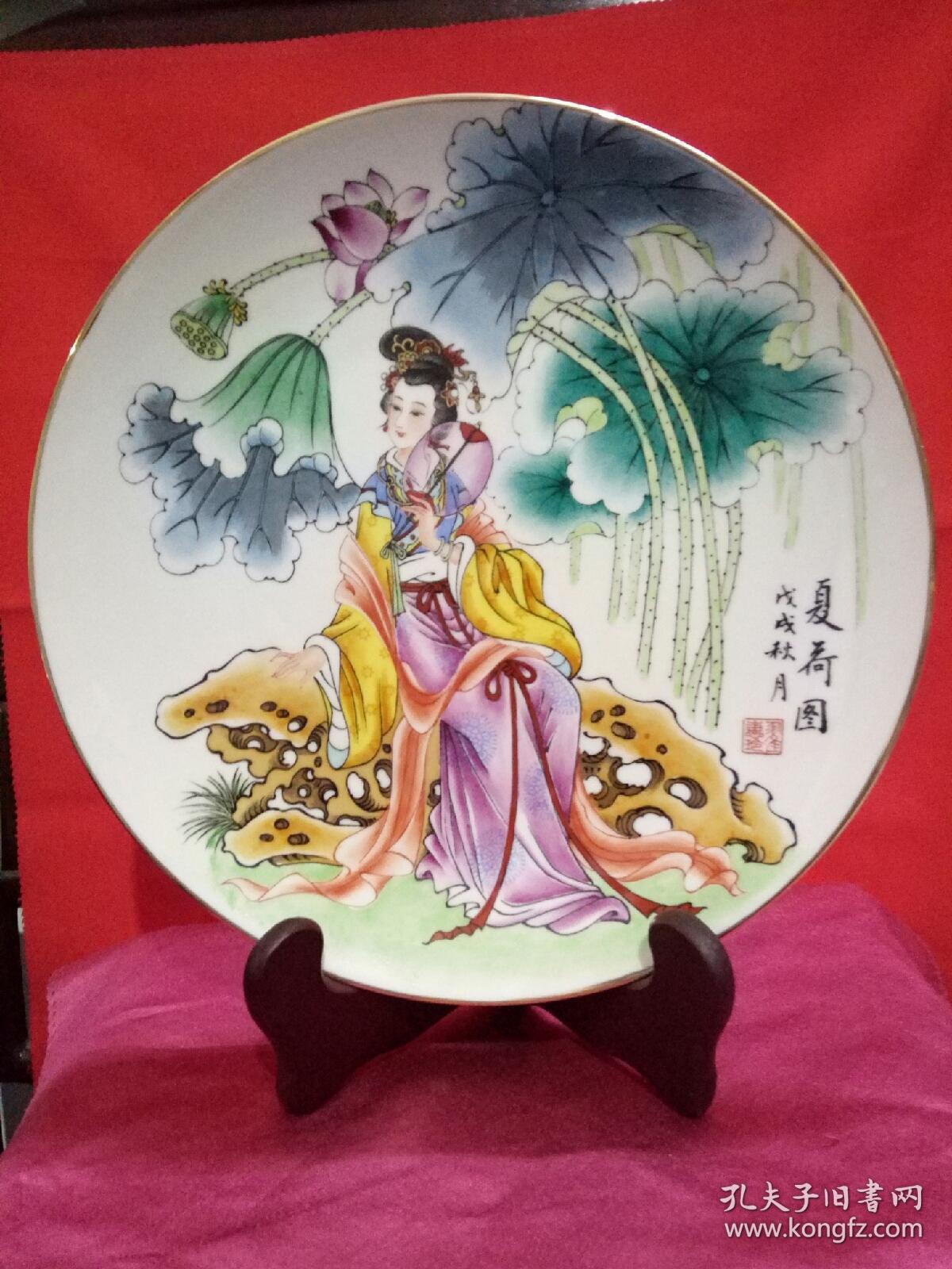 广州织金彩瓷(广彩)国家级工艺美术大师翟惠玲老师精美人物重彩绘制之