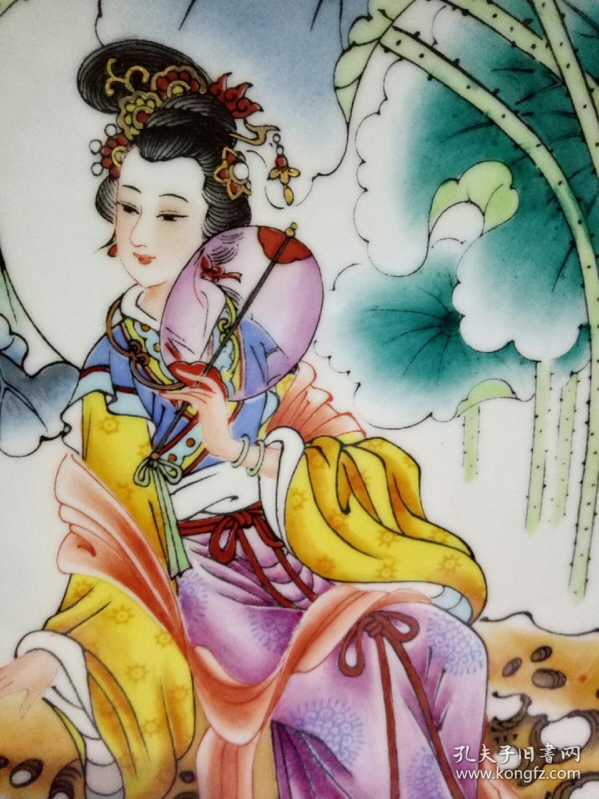 广州织金彩瓷(广彩)国家级工艺美术大师翟惠玲老师精美人物重彩绘制之