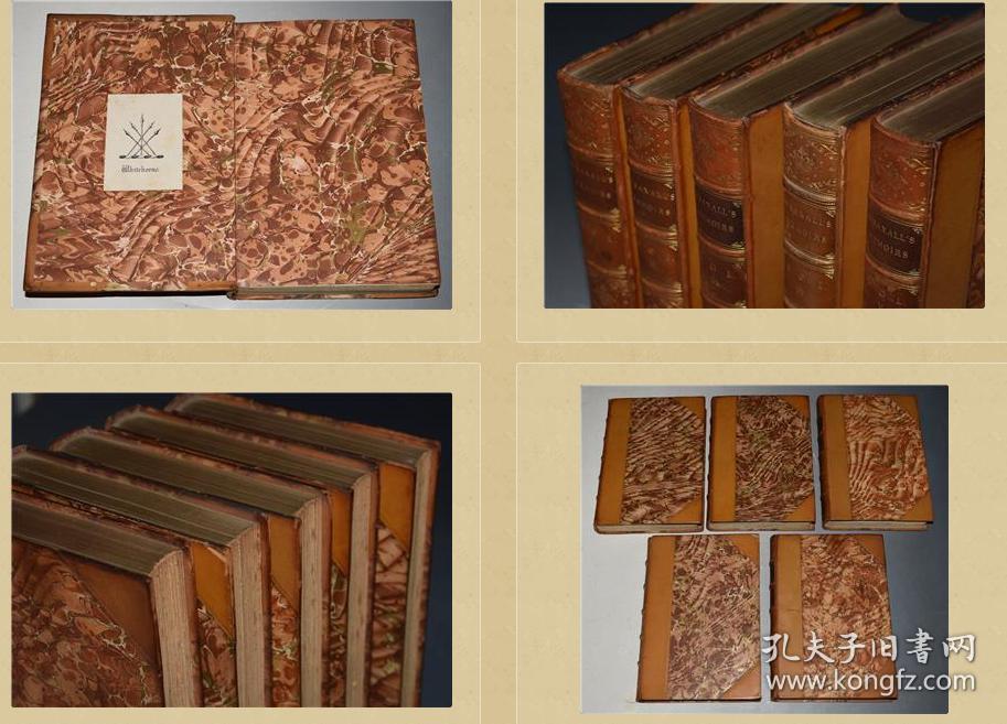 1884年 memoirs of sir nathaniel william wraxall 5本全 半皮装帧