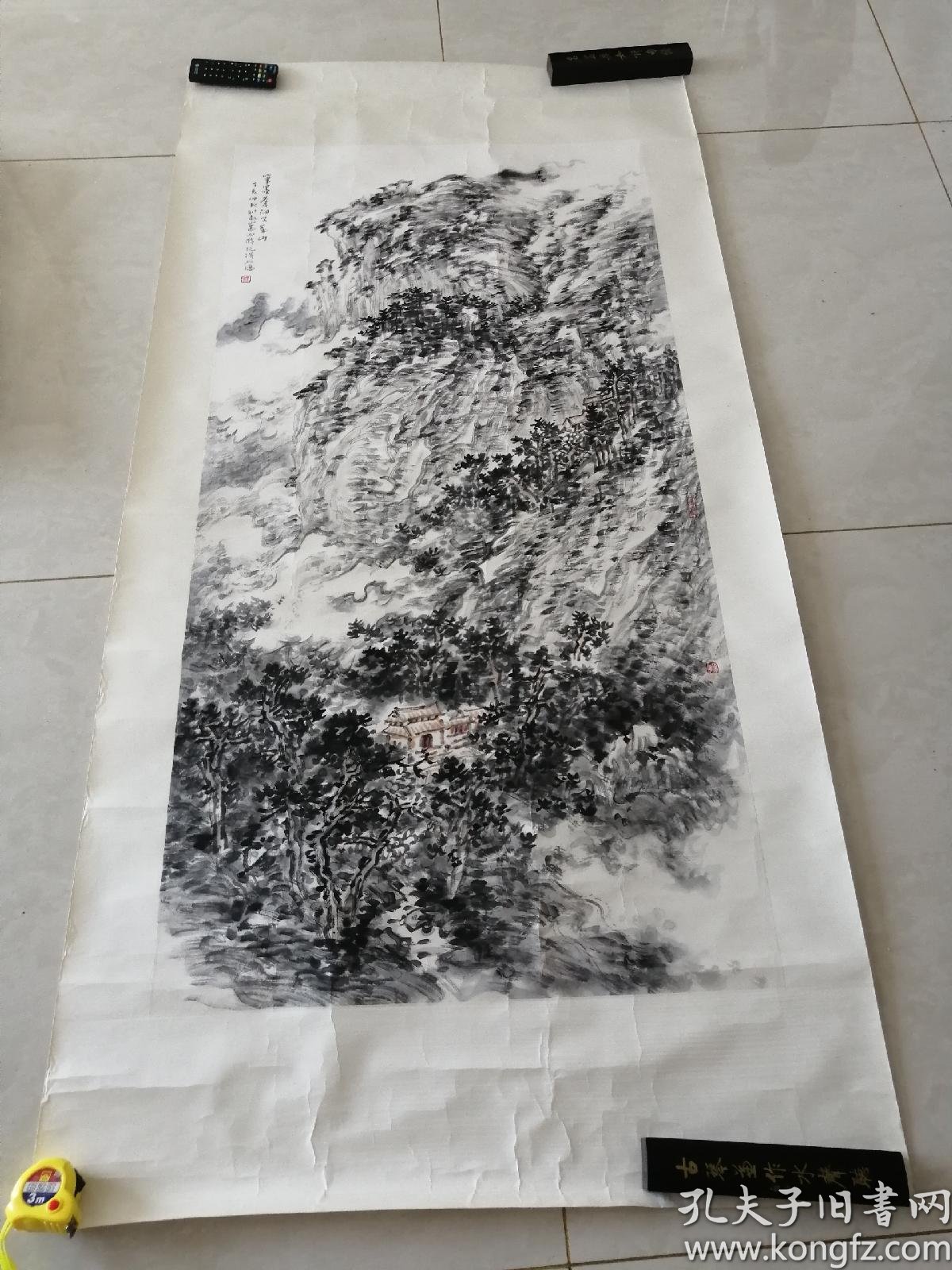 河南省山水画名家田占峰精品山水画心尺寸约8平尺包真