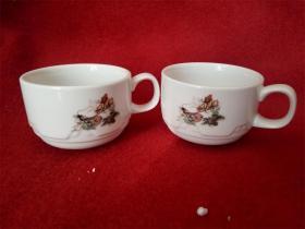 怀旧收藏八十年代陶瓷水杯 孙悟空三打白骨精图案 邯郸咖啡杯