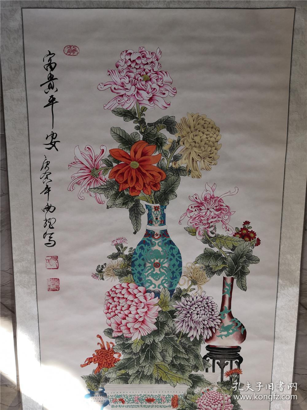 阮可龙工笔画富贵平安图得自画家本人绝对保真