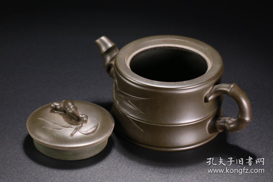 旧藏名家王国圣款竹节纹紫砂壶