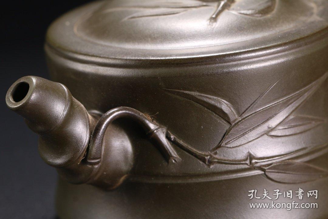 旧藏名家王国圣款竹节纹紫砂壶