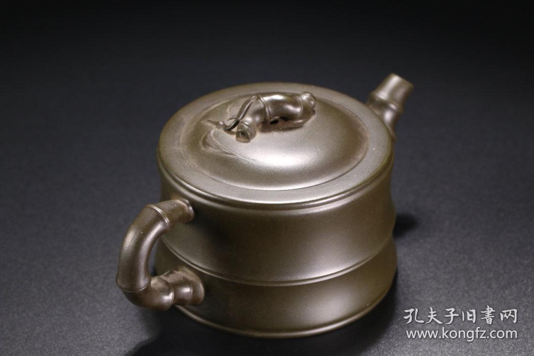 旧藏名家王国圣款竹节纹紫砂壶