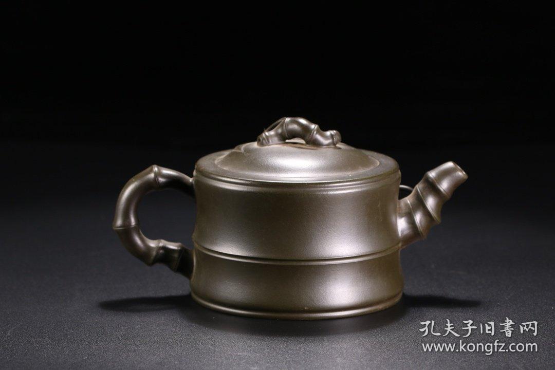 旧藏名家王国圣款竹节纹紫砂壶