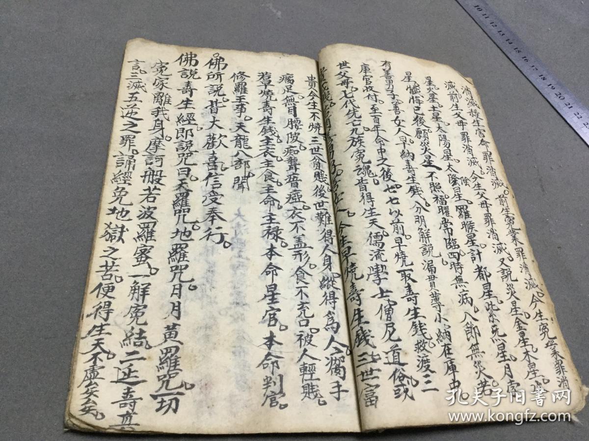 民国手写禳瘟安村清醮疏 寿生经卷 24页48面 一册全