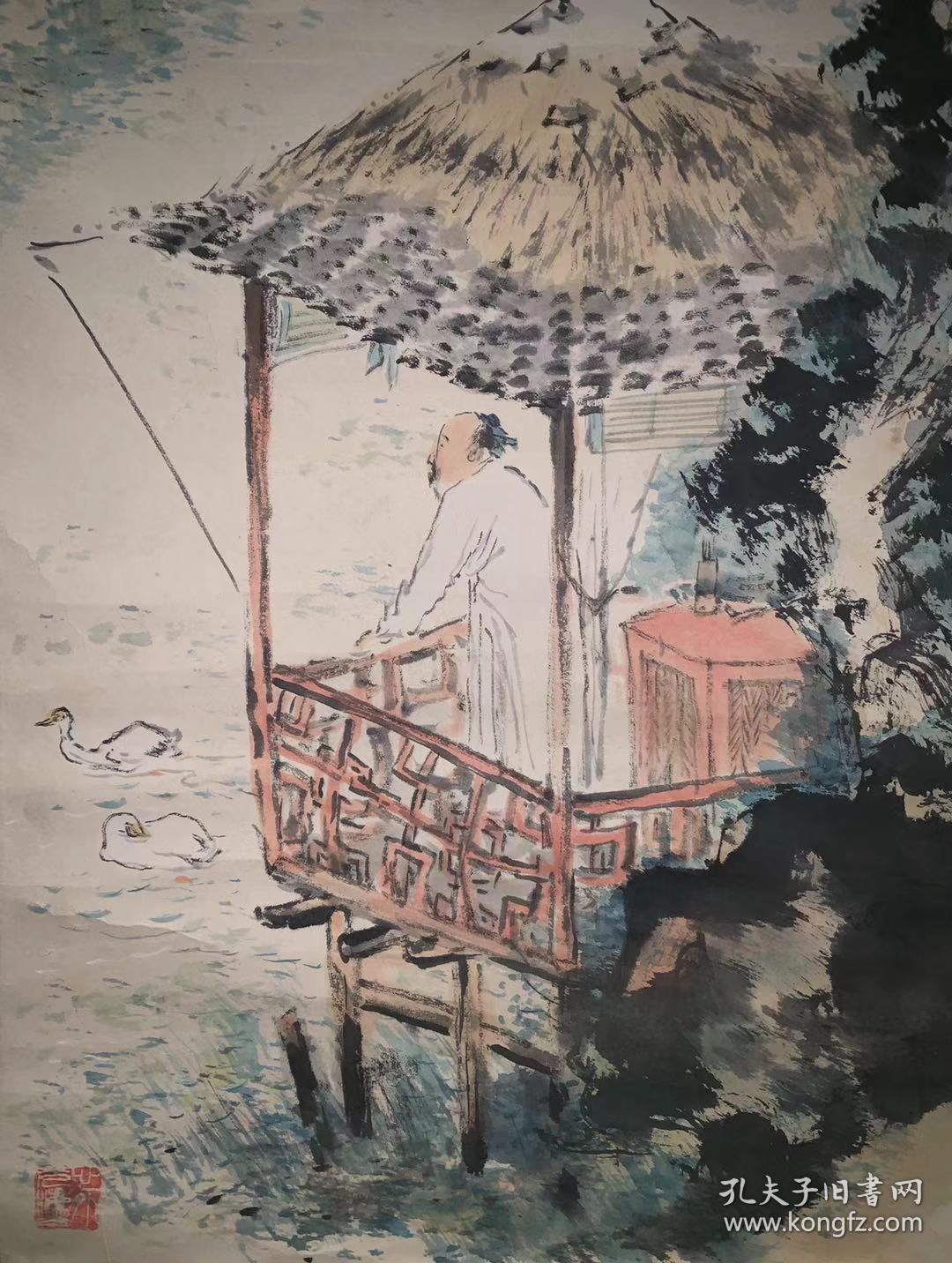 草亭观景  回流老字画茶挂清代民国名人书画茶室客厅古画