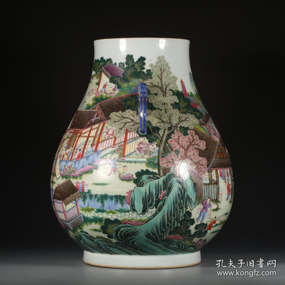 粉彩山水御窑厂御瓷坊