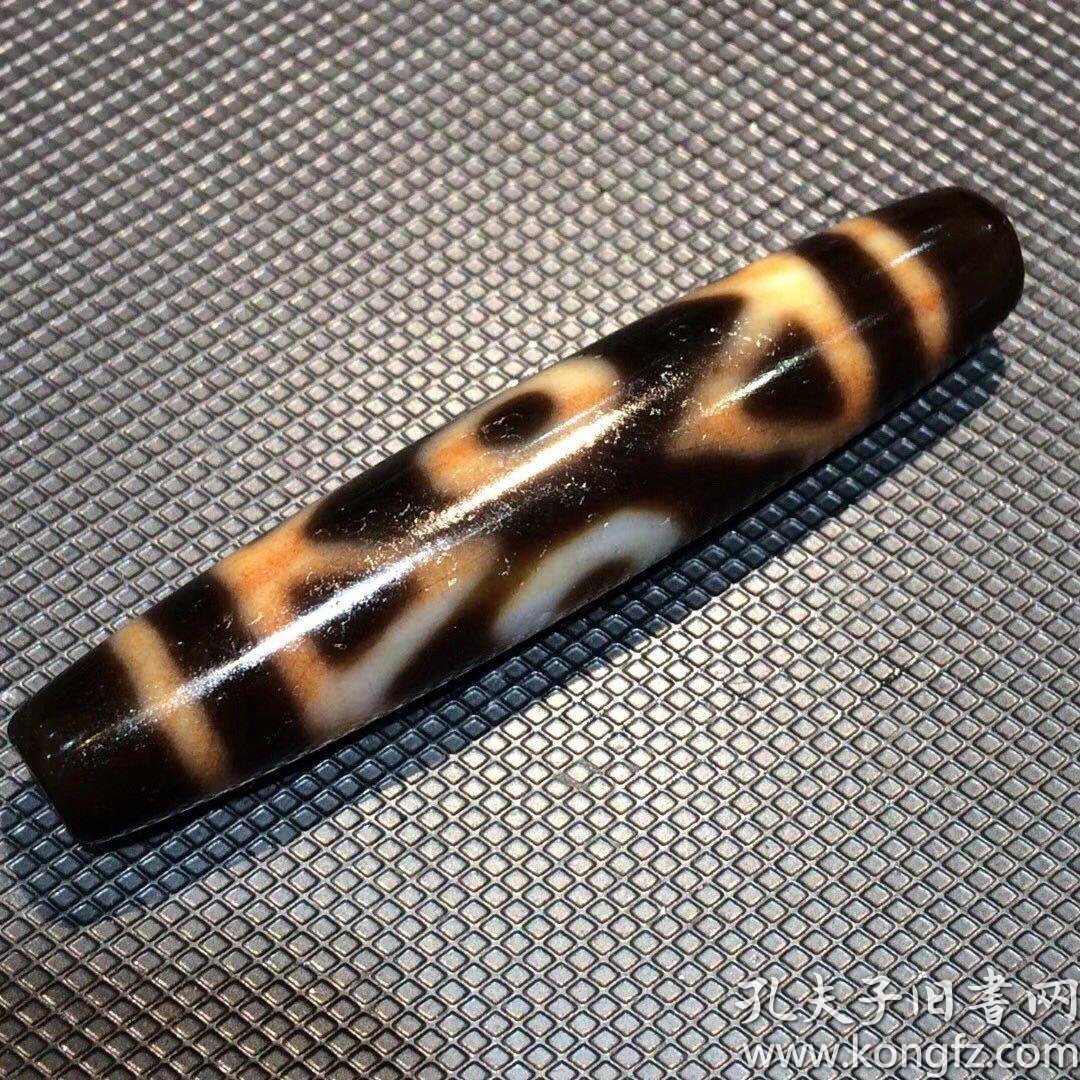 明清时期朱砂金刚三眼老天珠一颗12x6cm