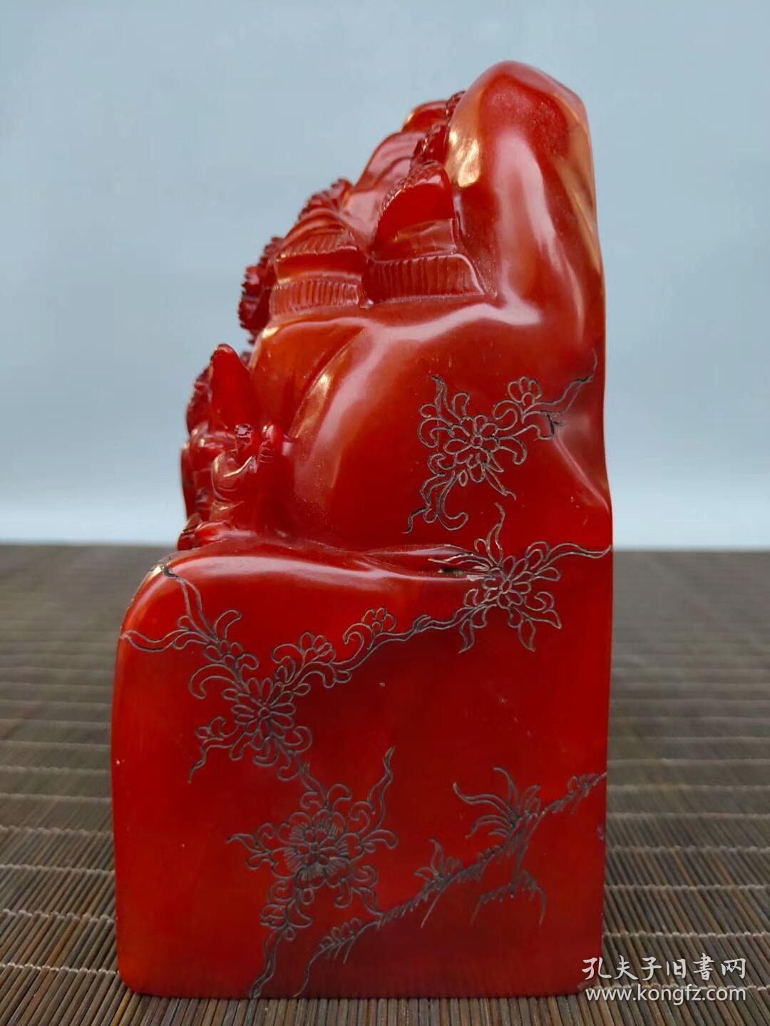 67旧藏红67田黄石透67料手工雕67刻仙67人指67路玉玺67