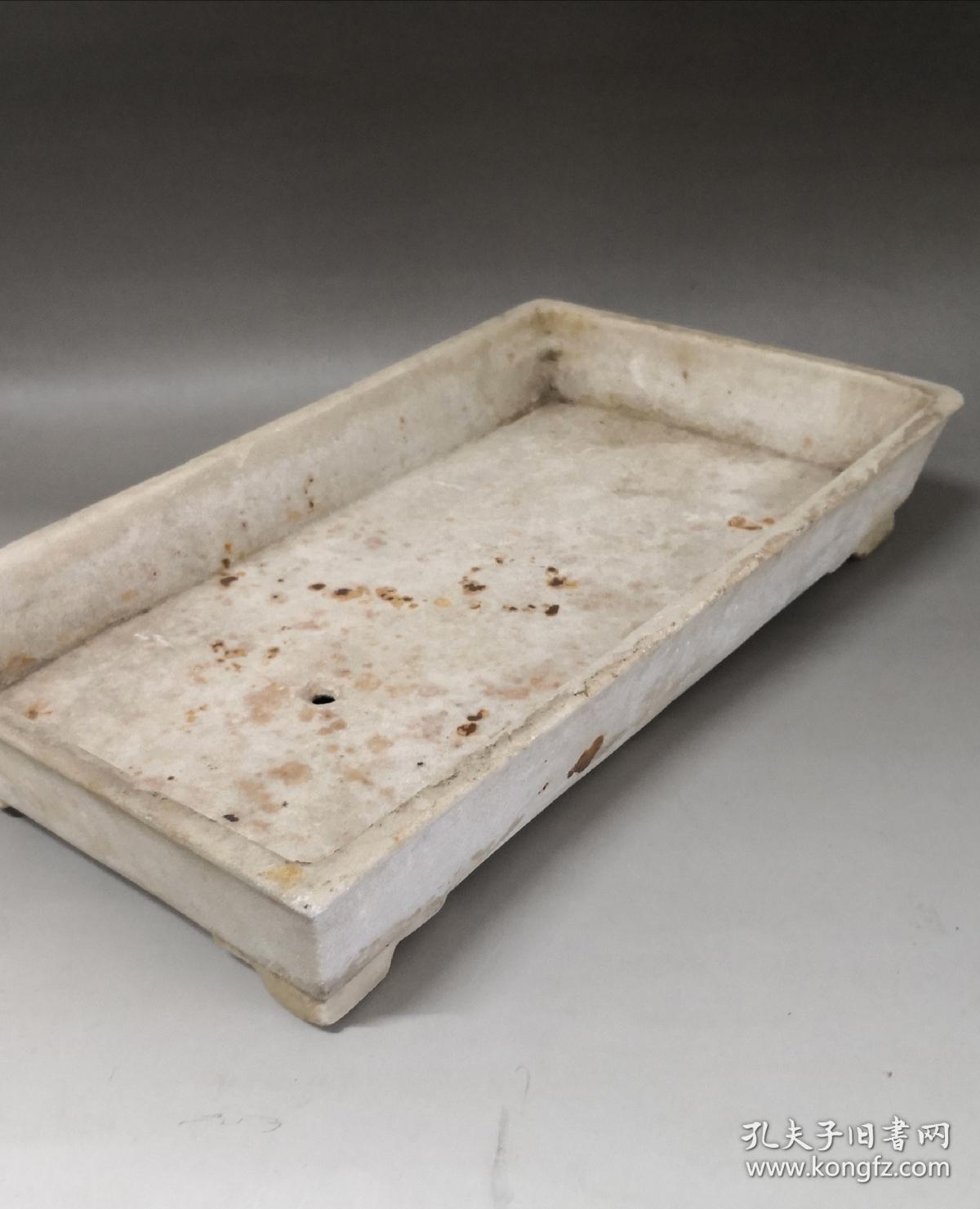 清代汉白玉石盆