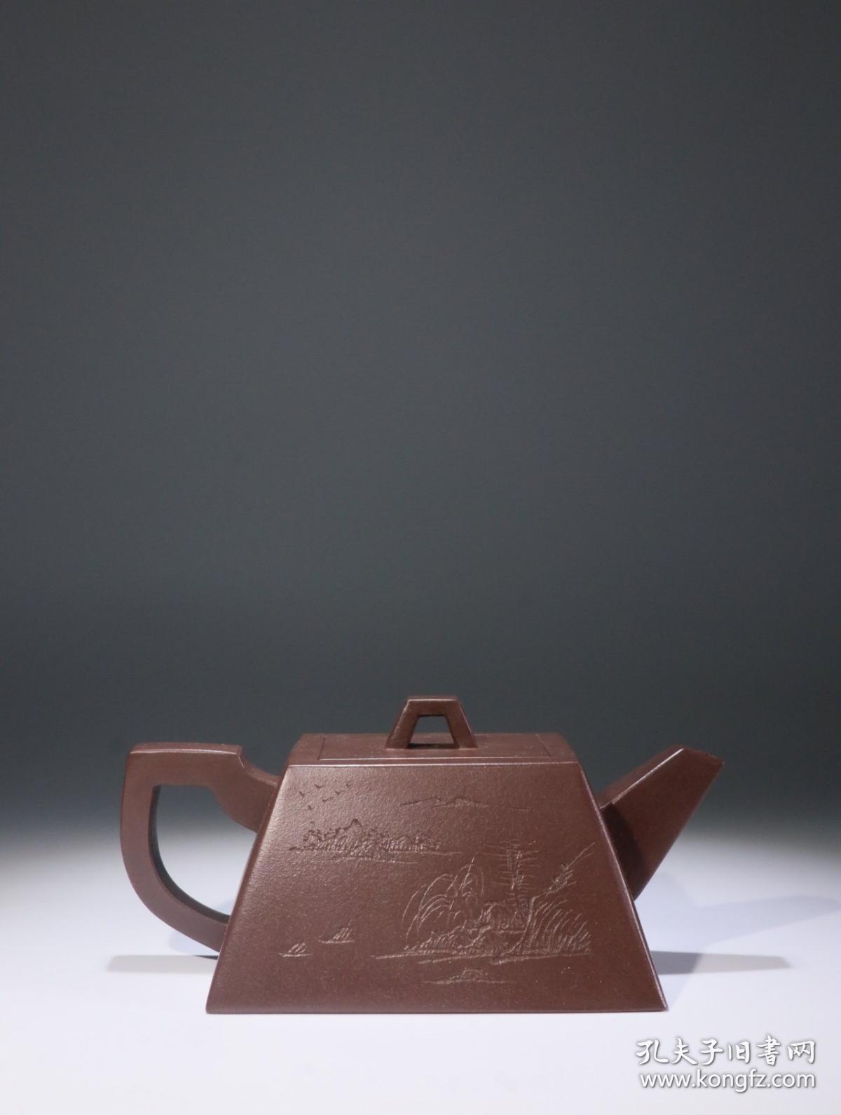 回流紫砂山水意境诗文茶壶