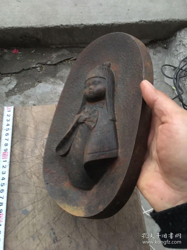 日本南部铁器,摆件,挂件,赏牌,童女