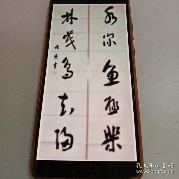 水深鱼极乐 林茂鸟知归 草书对联(南通书法家张晓,有需求可定制!