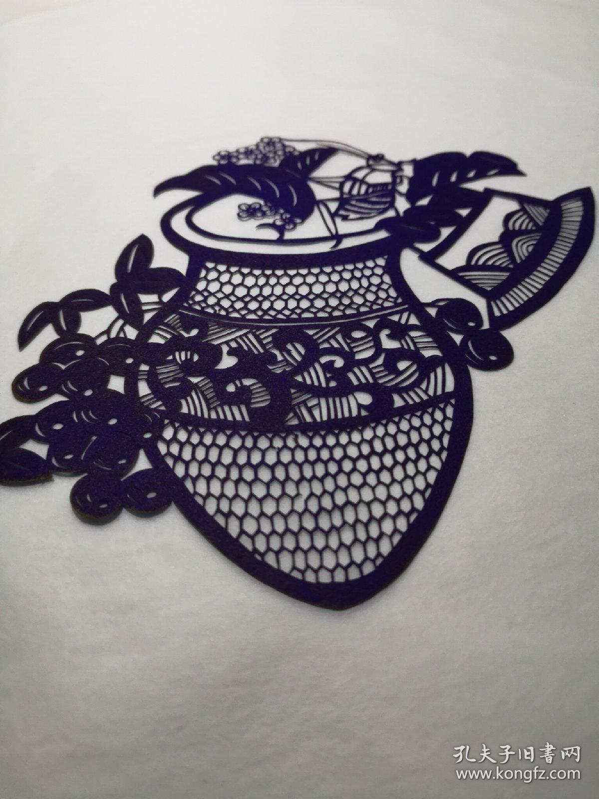 细纹剪纸,黑色蝈蝈