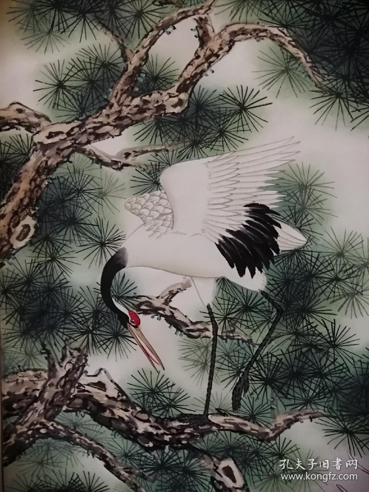 中国美术百杰著名工笔画家裴楷裴润键鹤鹿同春保真