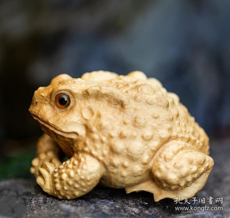 金蟾纯手工雕刻摆