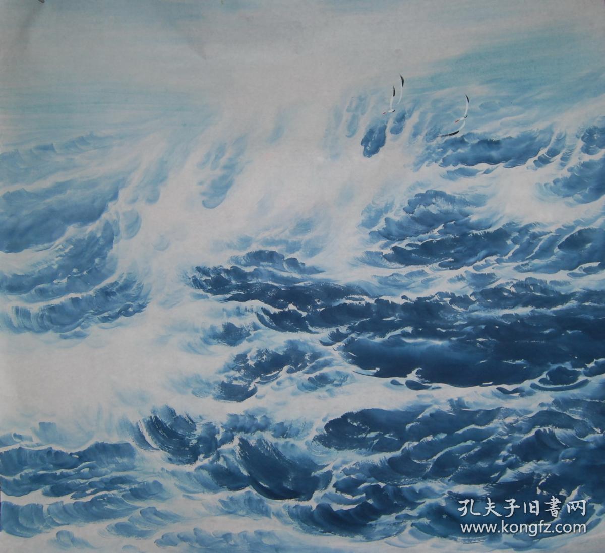 【大雅堂画廊】六尺斗山水国画 大海水 客厅酒店办公室玄关国画a