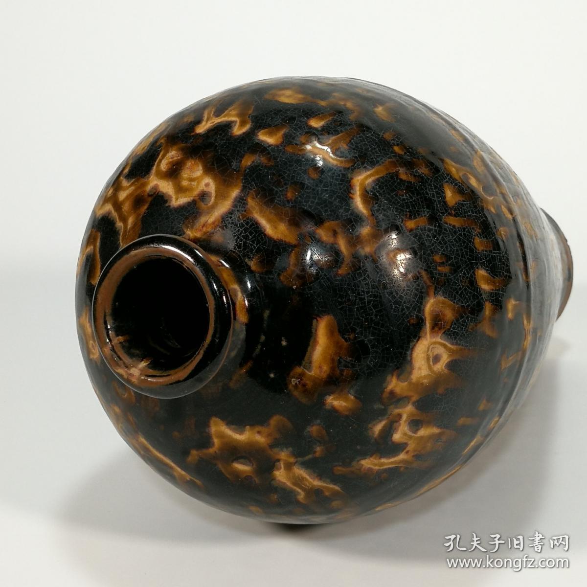 宋吉州窑玳瑁纹梅瓶