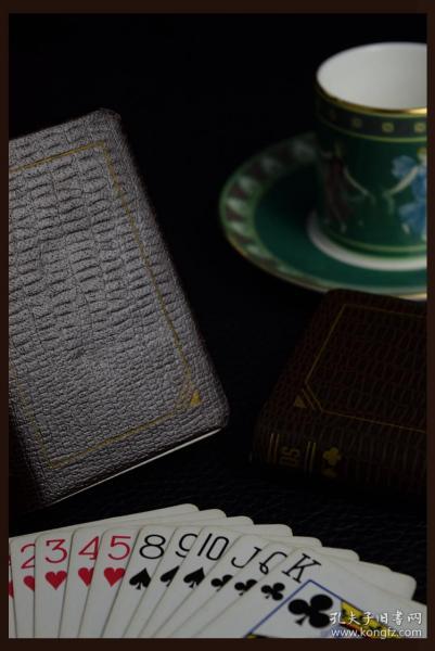 西洋古董收藏品美国家庭娱乐桥牌老扑克2副108张全包邮带原配皮盒