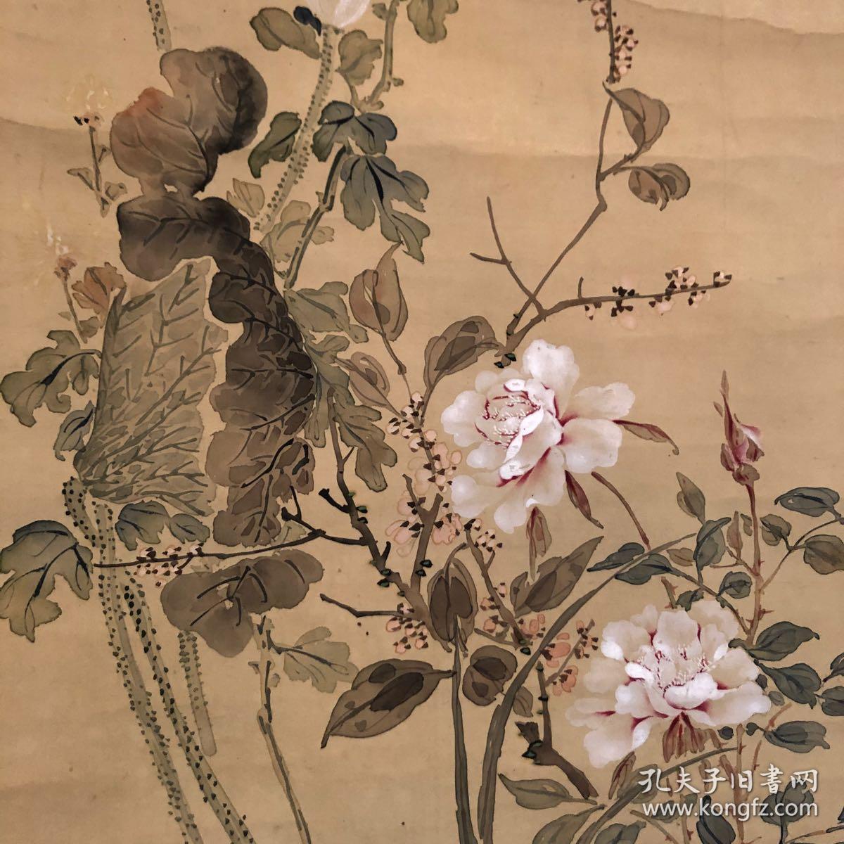 代友出,1905年晚清老画,北村百泉精品真迹五清图 沈阳发货,绢本原装绫