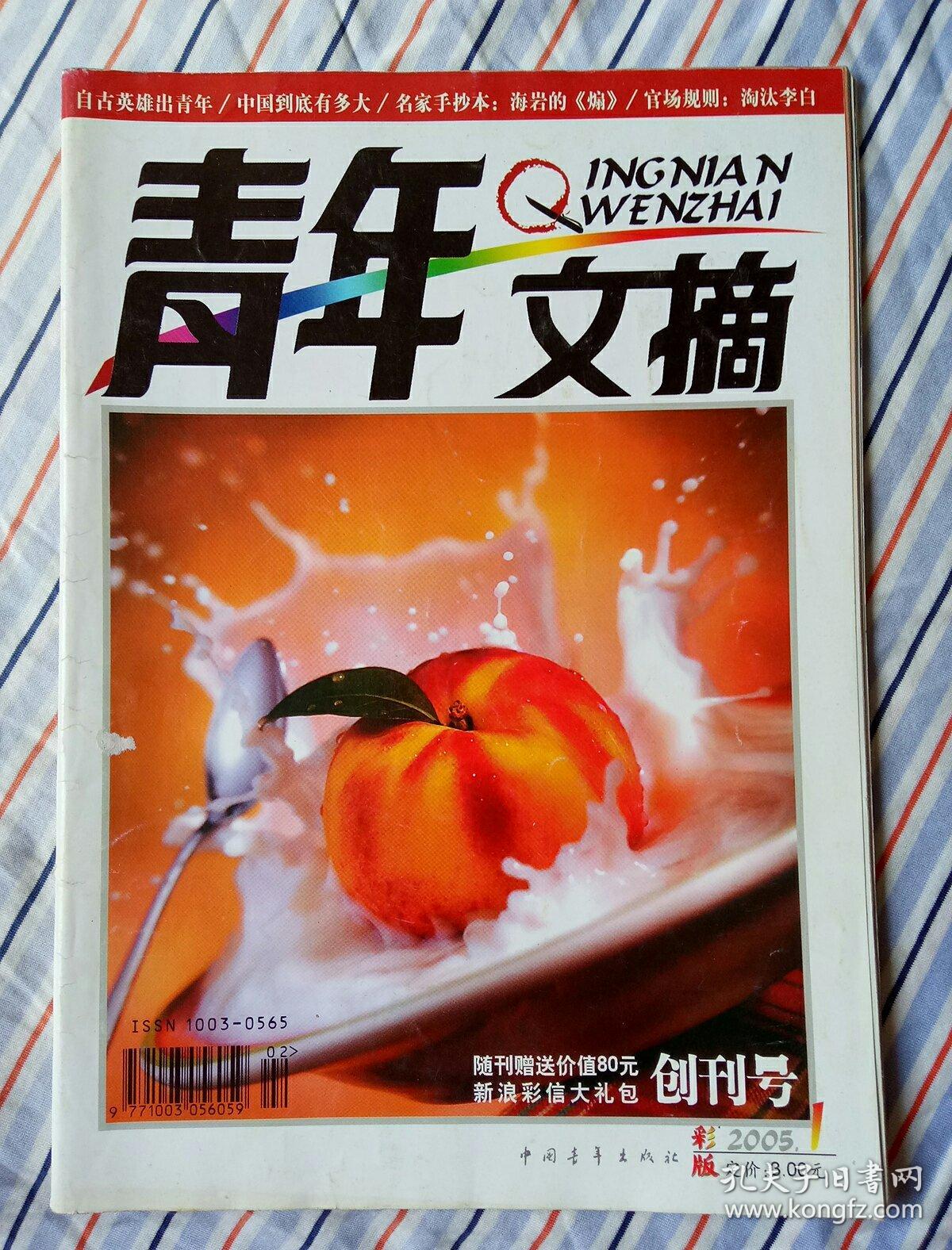 创刊号 彩版青年文摘 2005 年 【本店所有创刊号优惠处理了满30元包邮