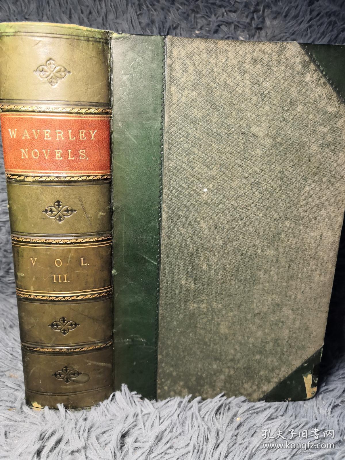 1867年 the waverley novels by sir walter scott 第三本 半皮装帧
