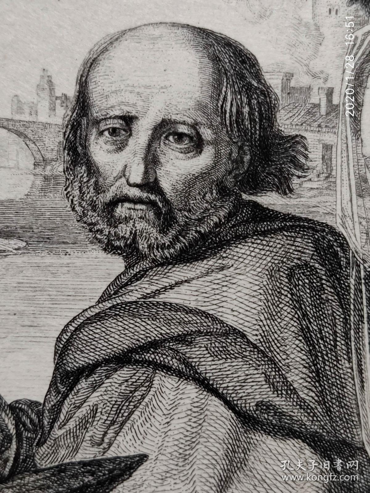 高档精品版画1883年德国艺术大师系列铜版画来到埃及德国画家彼得冯柯