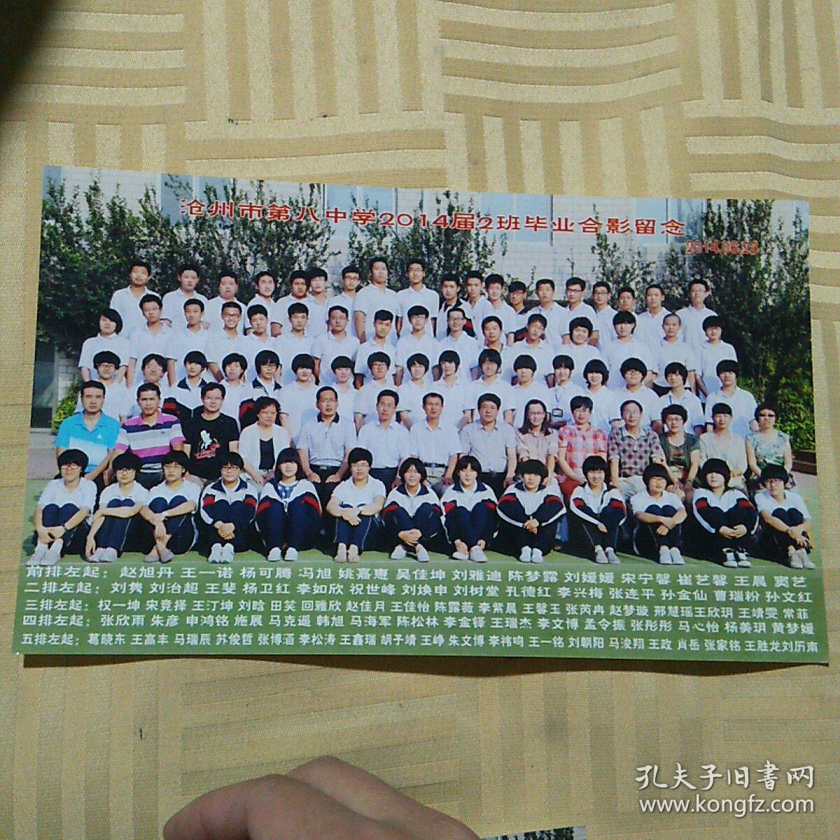 沧州市第八中学2014届二班毕业合影留念2014623