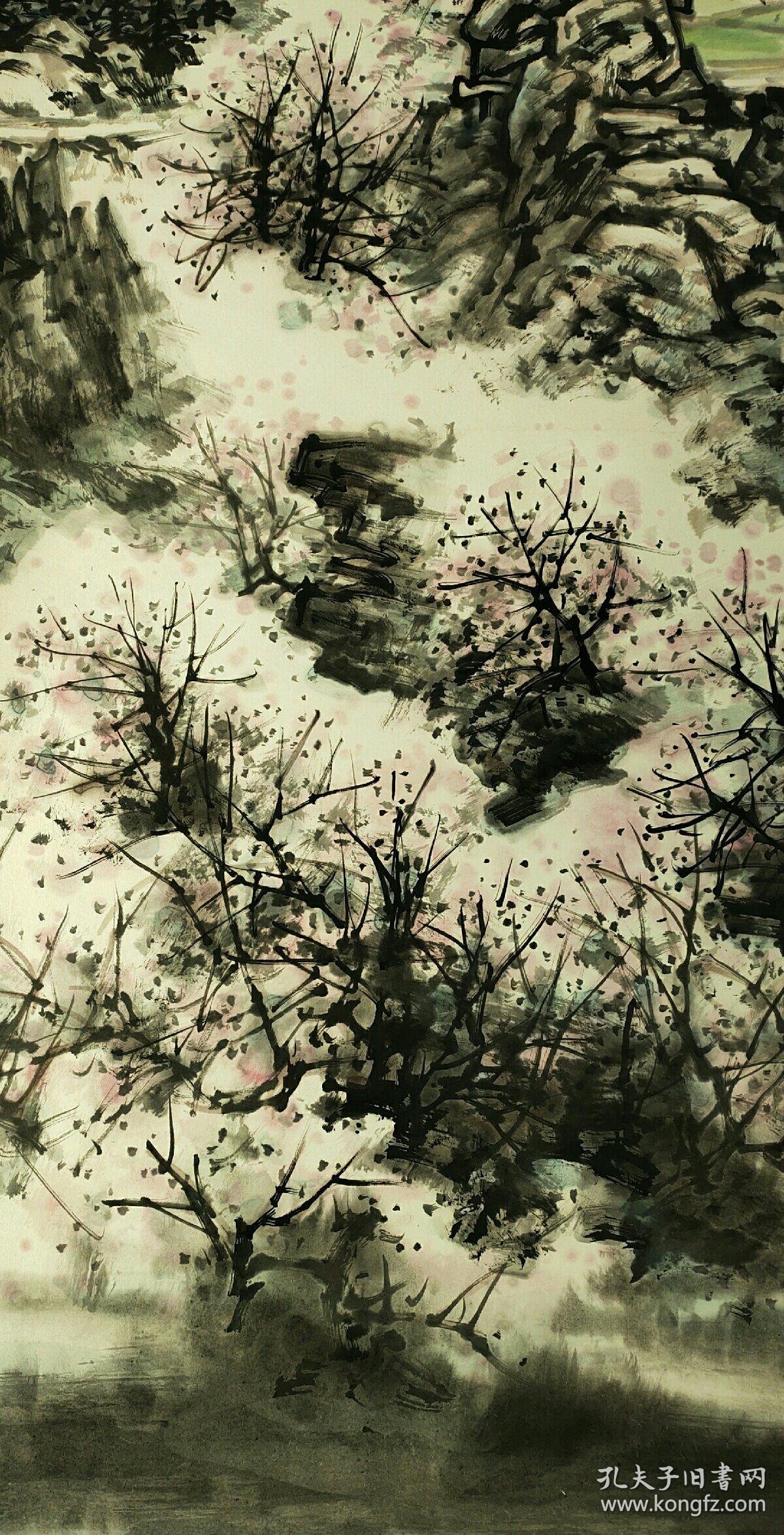 广东省美术家协会会员 陈炜 山水画 国画-《桃源》