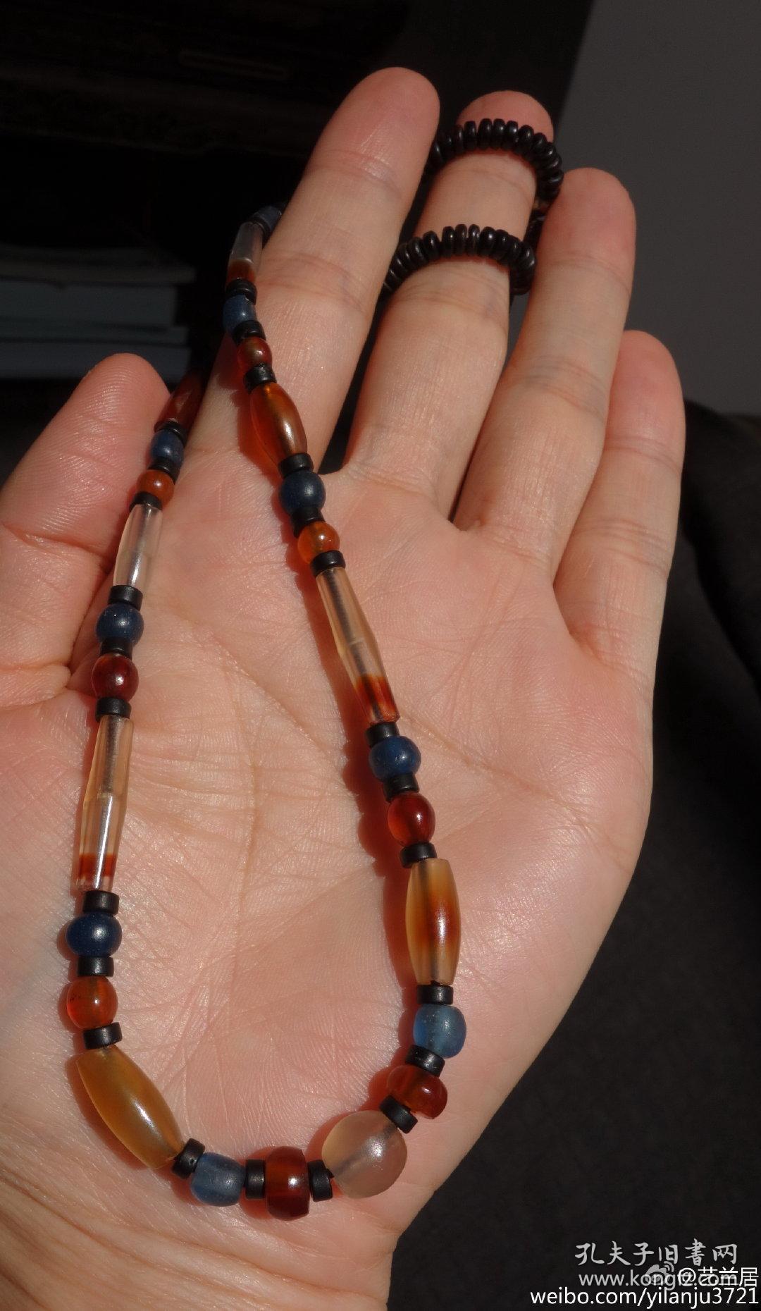 西周春秋缠丝玛瑙珠汉代琉璃珠古珠千年古珠