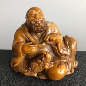 珍藏书法篆刻家高翔号西唐之作寿山田黄冻石罗汉印章摆件