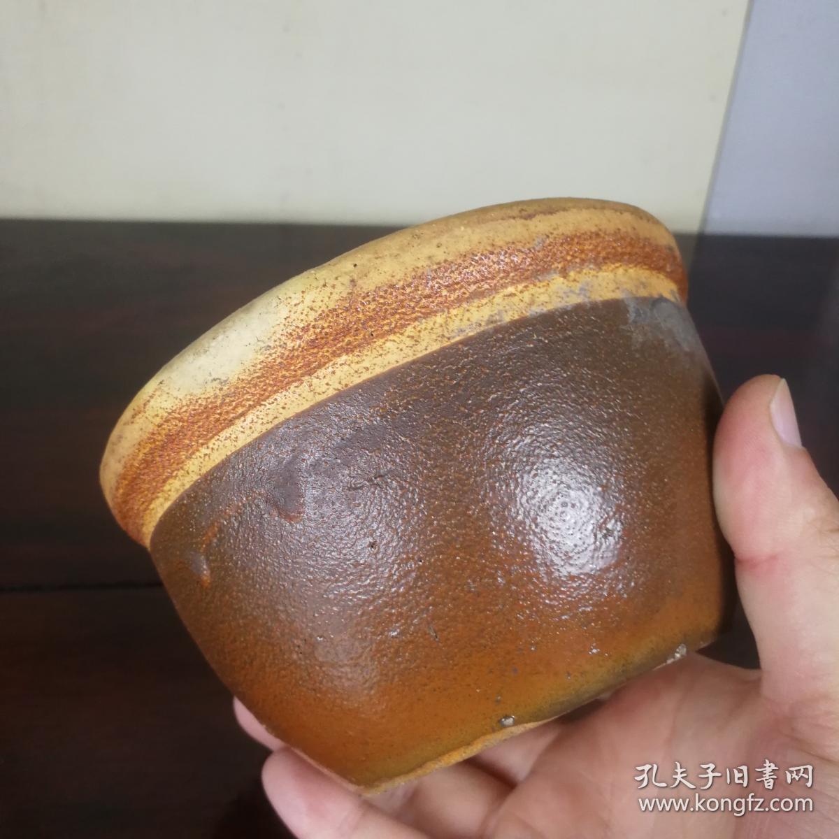 小瓷罐子民国酱釉罐精美可爱的老陶罐古玩文房瓷器怀旧民俗老物件