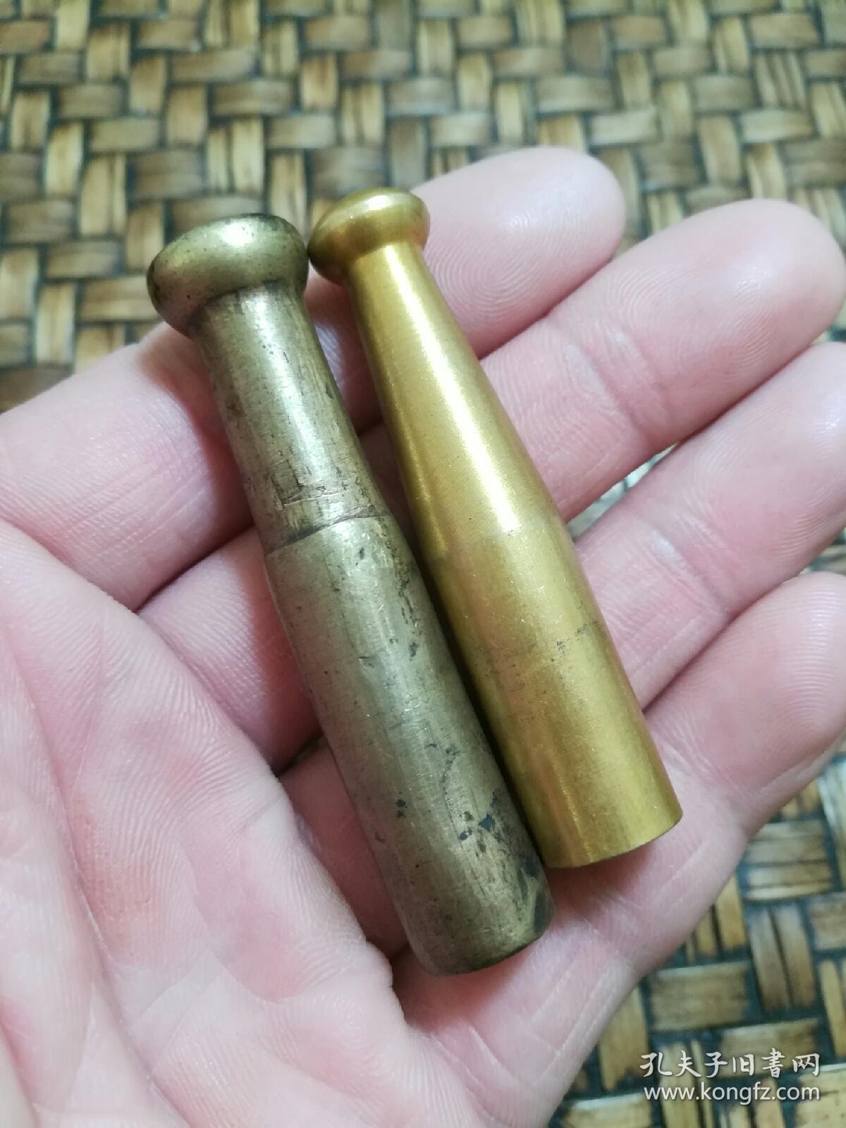 2个铜烟嘴老烟嘴老嘴子铜杂件民俗老物件