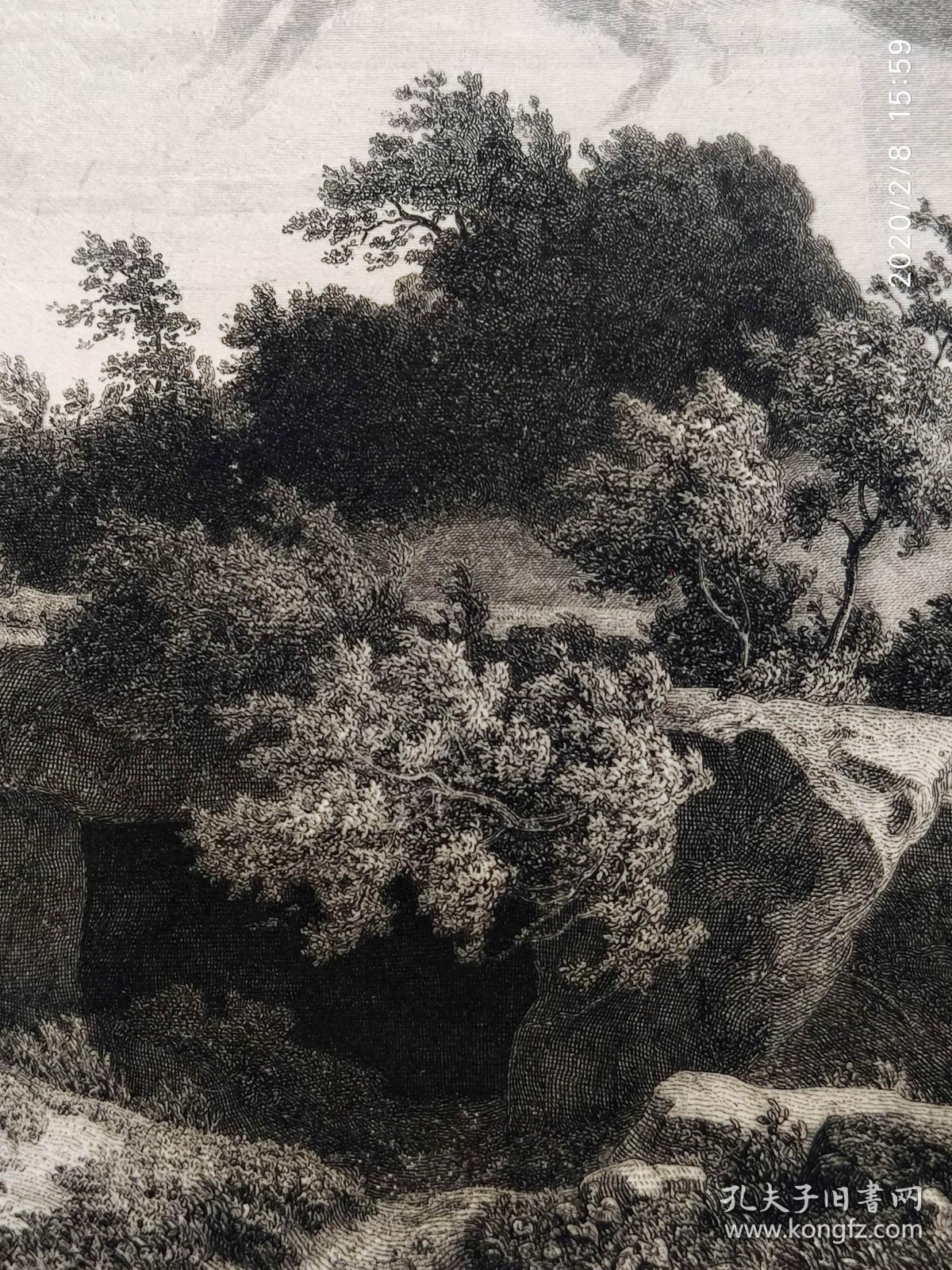 高档精品版画1883年德国艺术大师系列蚀刻铜版画意大利坎帕尼亚德国