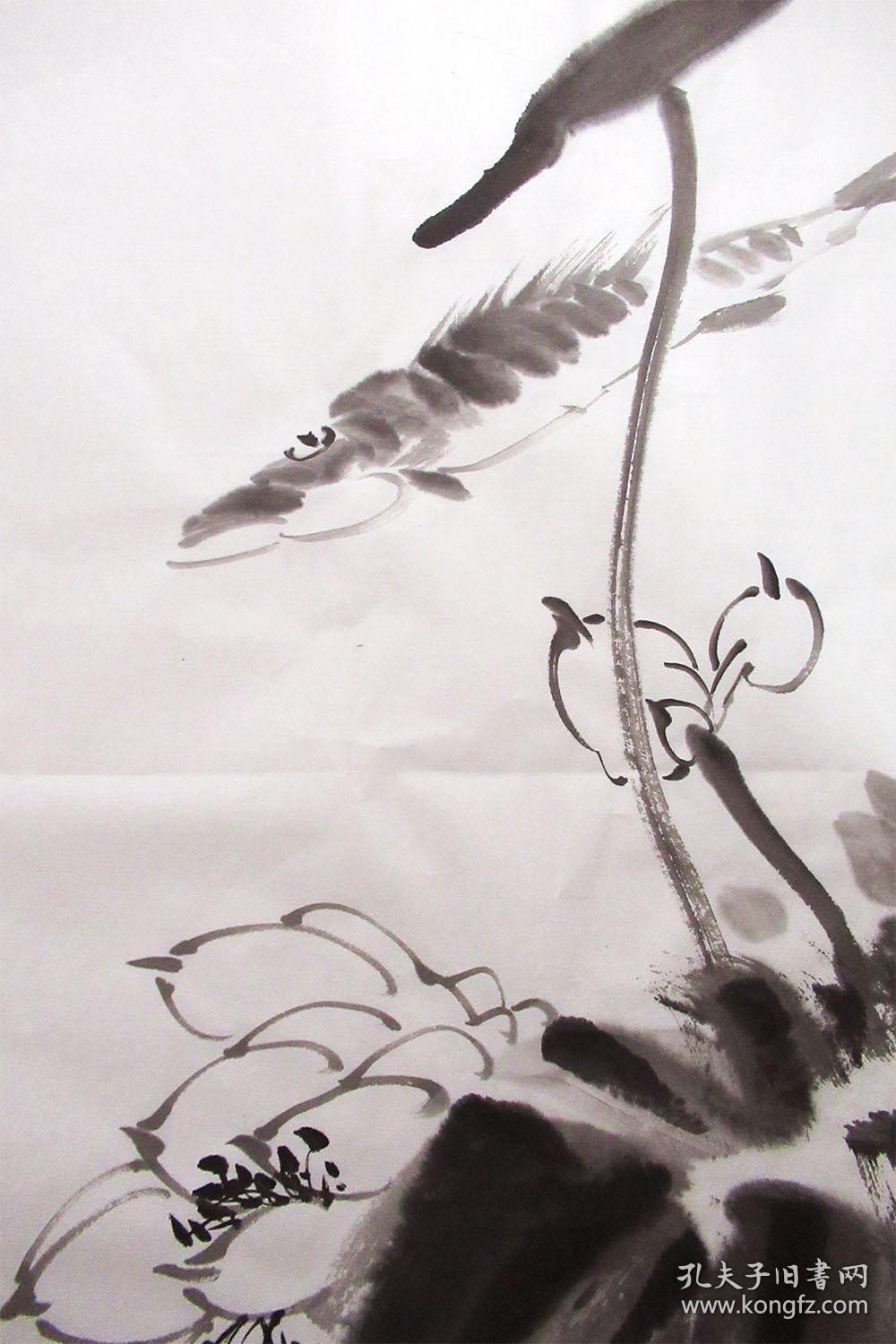 王有志 花鸟斗方 初浴 手绘水墨国画装饰收藏