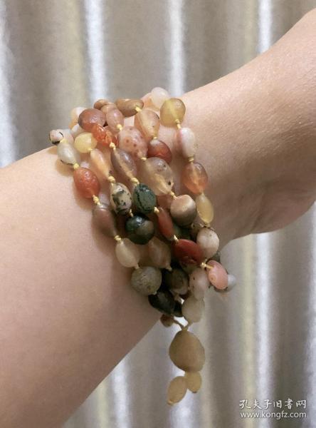 阿拉善彩珠玛瑙串.可毛衣装饰,可手串配之.