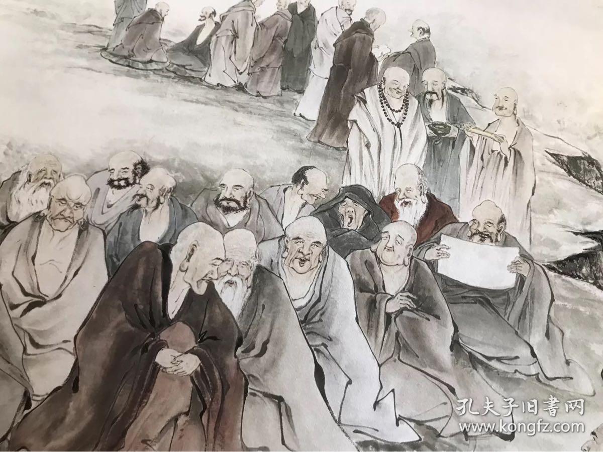 【宣纸长卷】陈良敏五百罗汉长卷 绢布高清艺术微喷 文房收藏