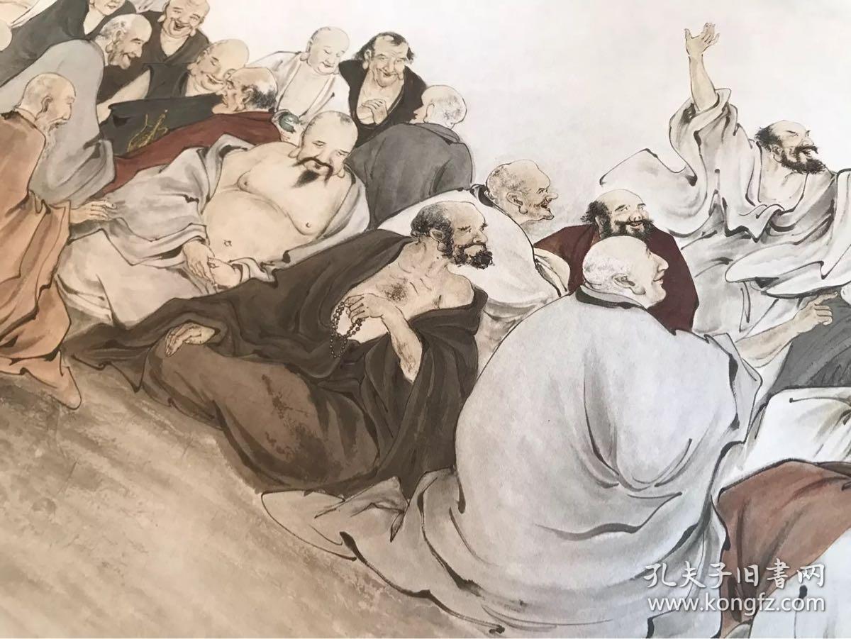 【宣纸长卷】陈良敏五百罗汉长卷 绢布高清艺术微喷 文房收藏