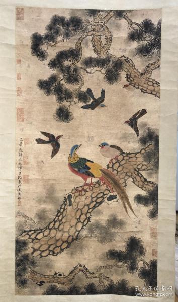 明代宫廷画师吕纪《松下群禽图》