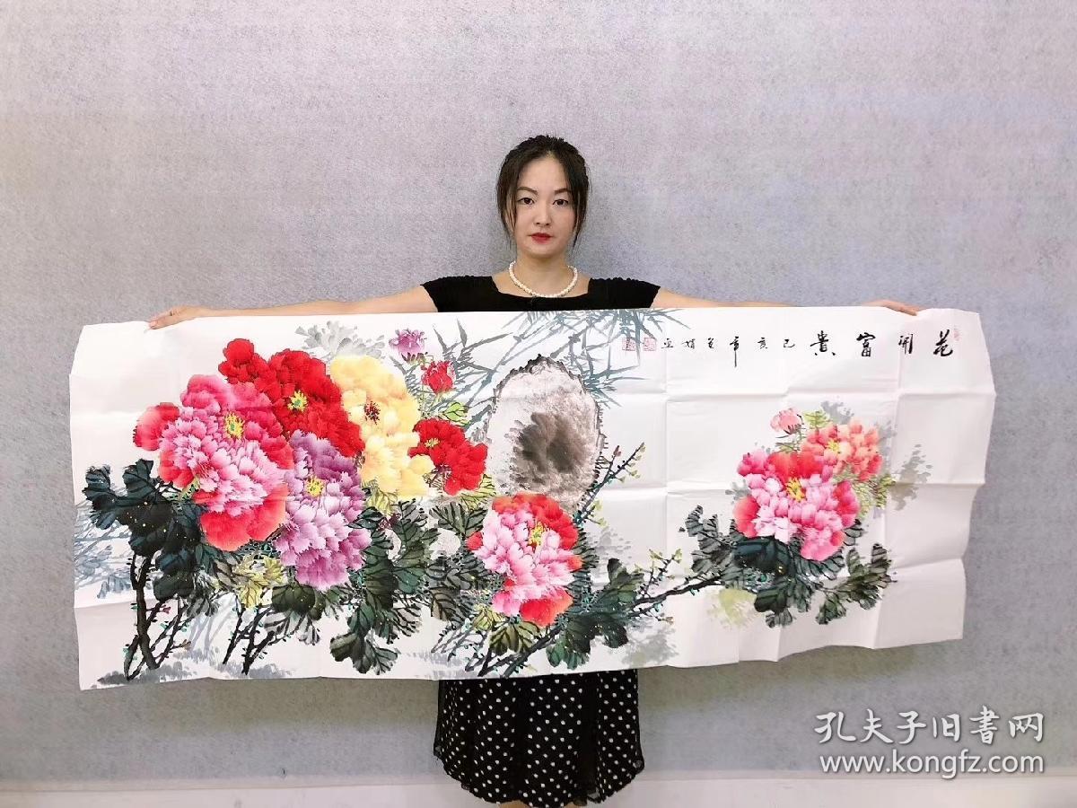 中国国画家协会会员曾老师小六尺牡丹18070厘米任选一幅包邮