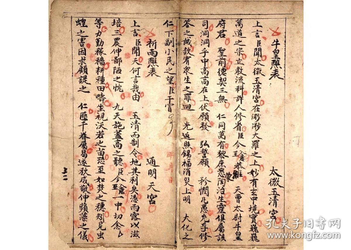 b6318 清代河南手抄书法较好的道教清微派文书《禳关符檄牒表行移》