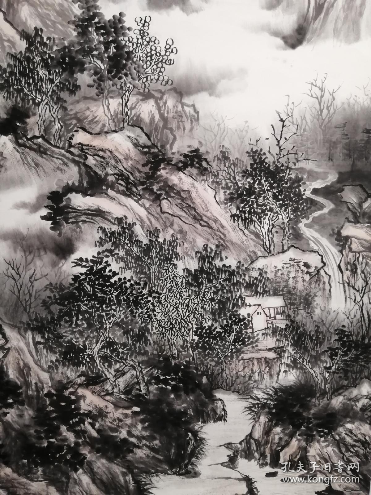 张贤山水画包手绘工艺品