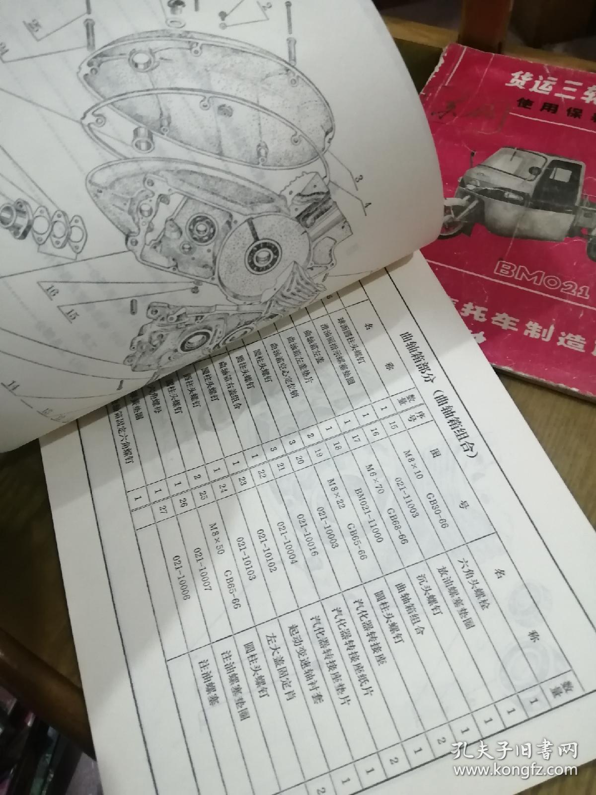 《东风货运三轮摩托车使用保养说明书》《东风货运三轮摩托车另件目录