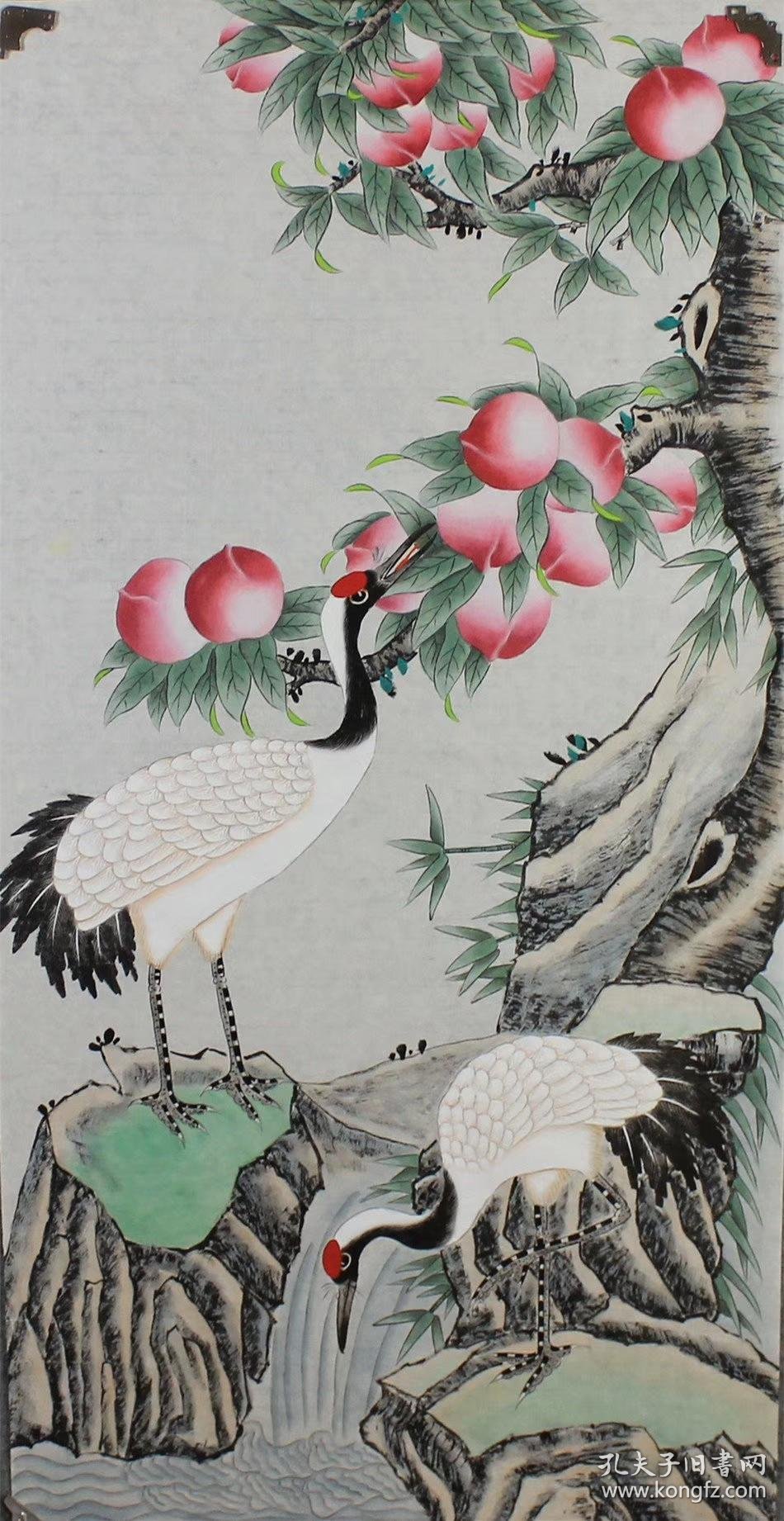 韦绍明老师四尺松鹤延年 单副_国画_孔夫子旧书网